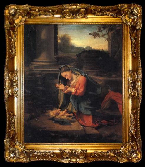 framed  Correggio The Adoration of the Child, ta009-2
