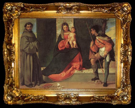 framed  Giorgione Madonna and Child with SS.ANTHONY AND rOCK, ta009-2