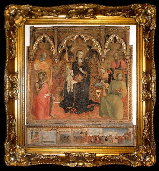 framed  SASSETTA Madonna and Child Enthroned with Four Angels and SS.John the Baptist,Peter,Francis,and Paul, ta009-2