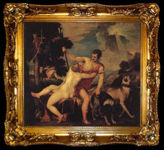 framed  Titian Venus and Adonis, ta009-2