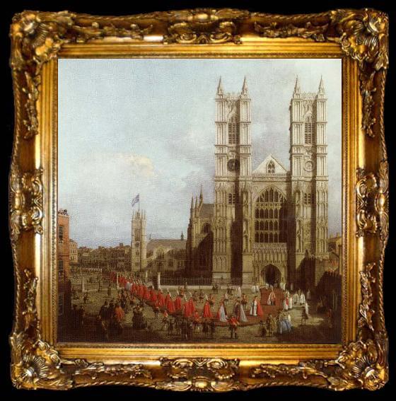 framed  Canaletto Wastminster Abbey with the Procession of the Knights of the Order of Bath, ta009-2