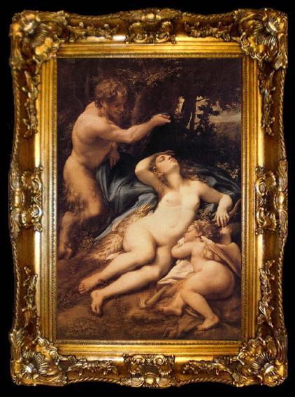 framed  Correggio Venus,Satyre et Cupidon, ta009-2