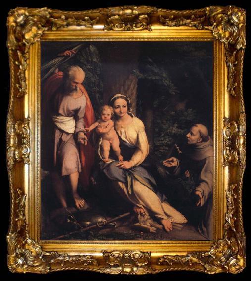framed  Correggio Rest on the Flight into Egypt with Saint Francis, ta009-2