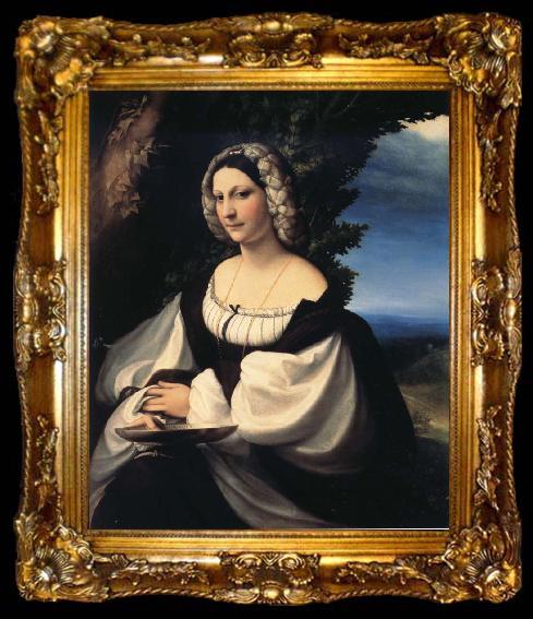 framed  Correggio Portrait of a Gentlewoman, ta009-2