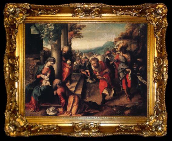framed  Correggio Adoration of the Magi, ta009-2