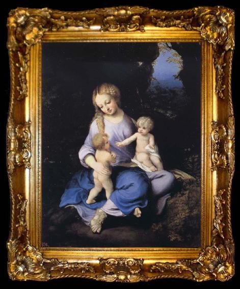 framed  Correggio Madonna and Child with the Young Saint John, ta009-2