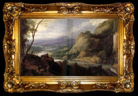 framed  Foucquieres,Jacques Paysage montagneux aux piqueux, ta009-2