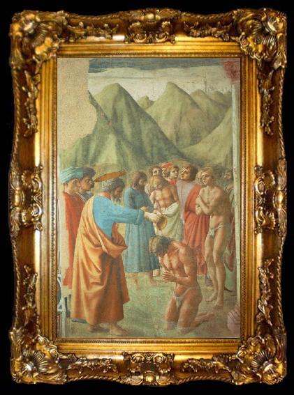 framed  MASACCIO The Baptism of the Neophytes, ta009-2