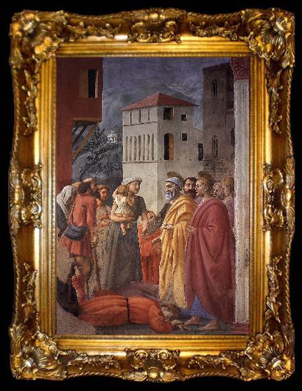 framed  MASACCIO The Distribution of Alms and the Death of Ananias, ta009-2