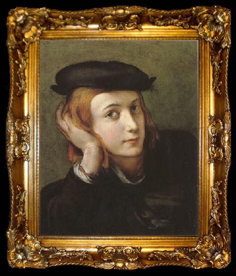 framed  Correggio Portrait of a Youn Man (mk05), ta009-2