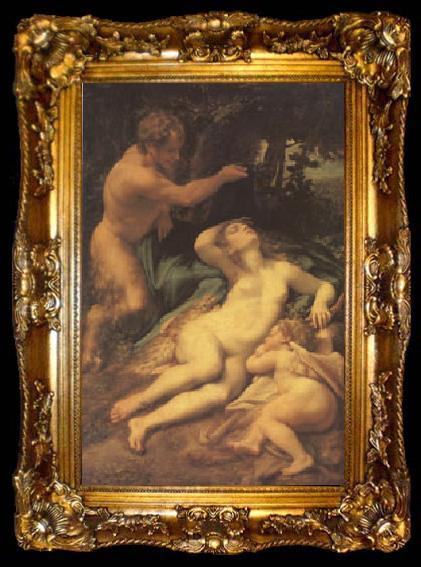 framed  Correggio Venus,Satyr and Cupid (mk05), ta009-2