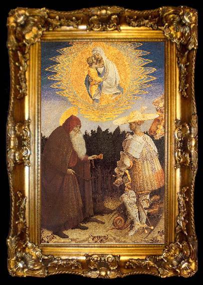 framed  PISANELLO The Virgin Child with Saints George Anthony Abbot, ta009-2