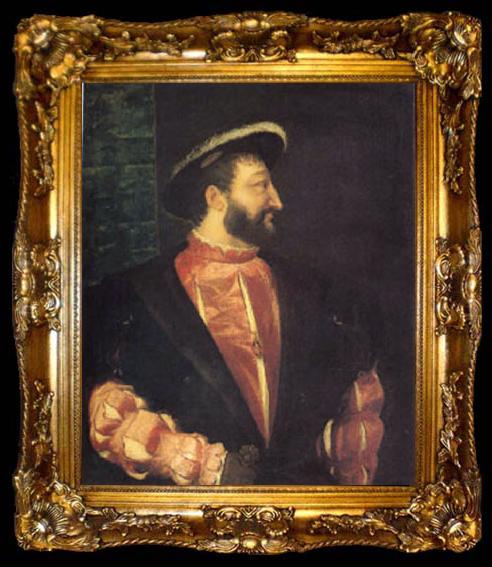 framed  Titian Francois I King of France (mk05), ta009-2