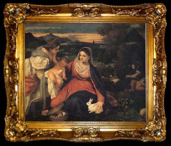 framed  Titian The Virgin with the Rabit (mk05), ta009-2