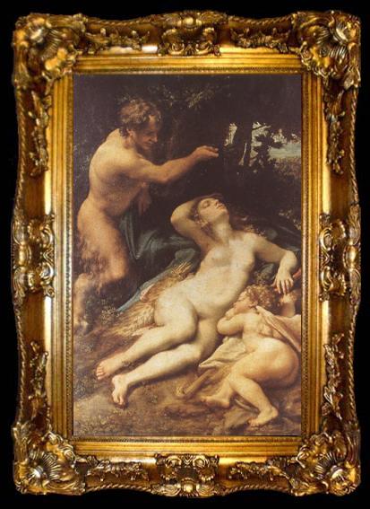 framed  Correggio Zeus and Antiope (mk08), ta009-2