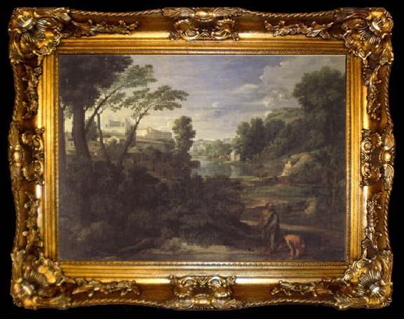 framed  Poussin Landscape with Diogenes (mk05), ta009-2