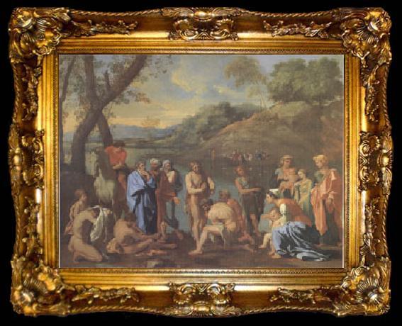 framed  Poussin John Baptizing (mk05), ta009-2