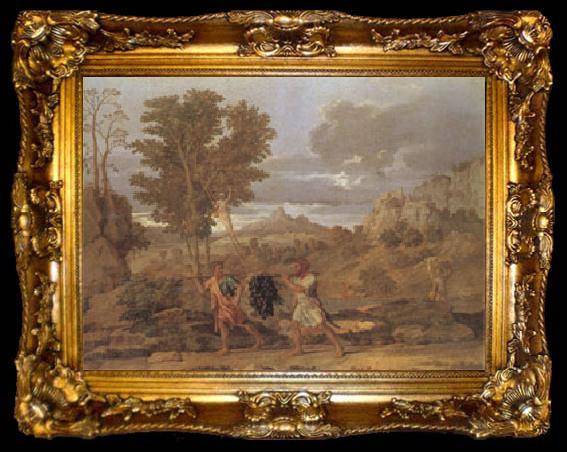 framed  Poussin Autumn or the Grapes from the Promised Land (mk05), ta009-2