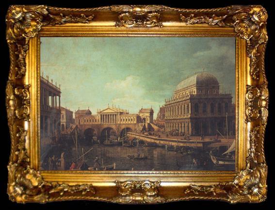 framed  Canaletto Basilica di Vicenza e ponte di Rialto (mk21), ta009-2