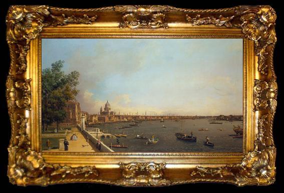 framed  Canaletto View of London The Thames from Somerset House towards the City (mk25), ta009-2