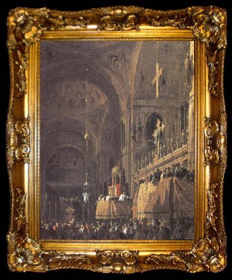 framed  Canaletto Interior of San Marco (mk25), ta009-2