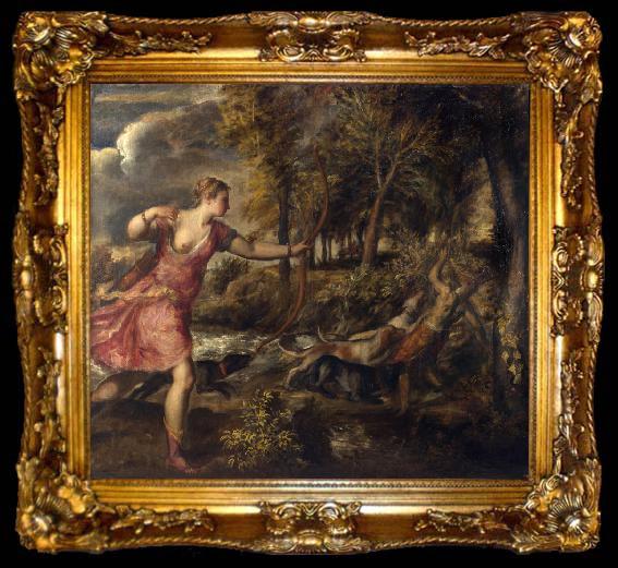 framed  Titian The Death of Actaeon (mk25), ta009-2