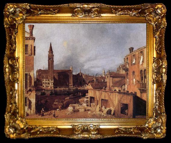 framed  Canaletto Venice:Campo San Vital and Santa Maria della Carita, ta009-2