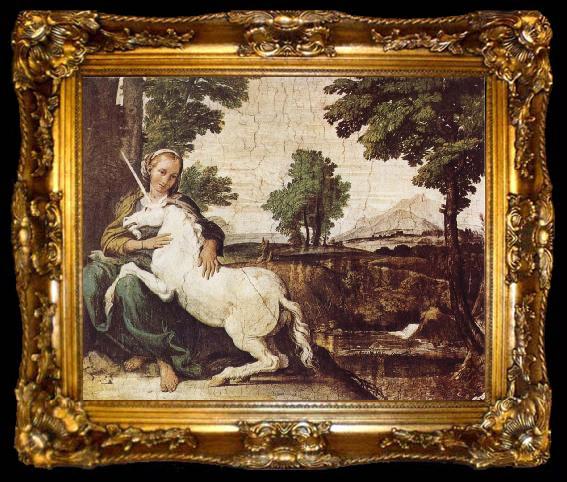 framed  Domenichino The Maiden and the Unicorn, ta009-2