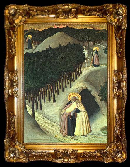framed  SASSETTA The Meeting of St. Anthony and St. Paul, ta009-2