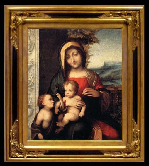 framed  Correggio Madonna and Child with the Young Saint John, Ta010