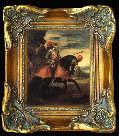 framed  Titian Equestrian Portrait of Charles V, Ta013-2