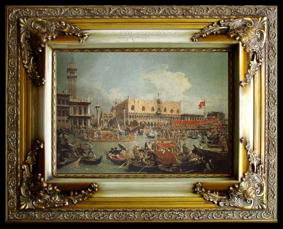 framed  Canaletto The Bucintoro in Front of the Doges- Palace on Ascension Day, Ta051