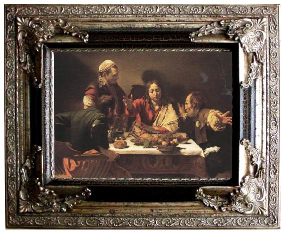 framed  Caravaggio Supper at Emmans (mk33), Ta053