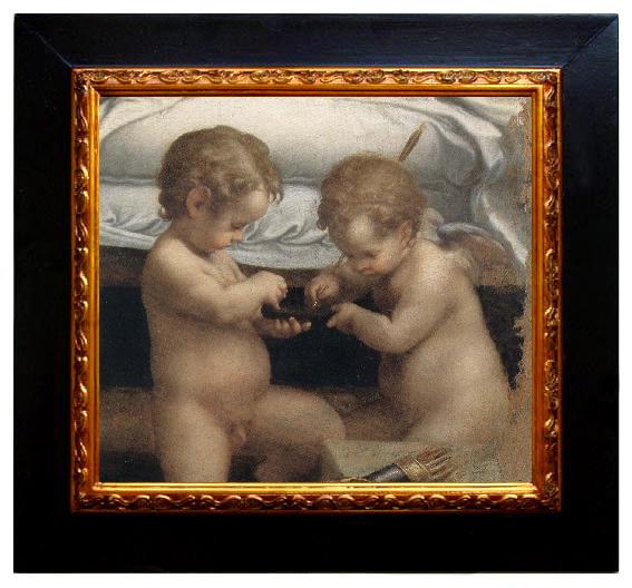 framed  Correggio Danae,Detail of the two cupids, Ta064