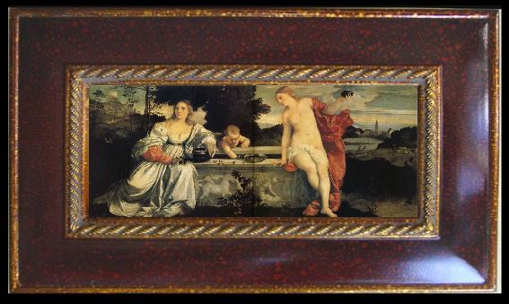 framed  Titian Sacred and Profanc Love, Ta079-5